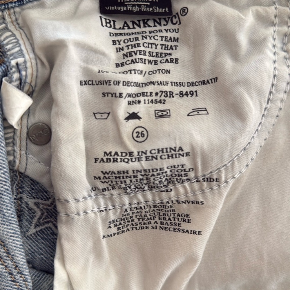 Blank NYC The Barrow Distressed Vintage High-Rise Jean Shorts - Picture 9 of 9